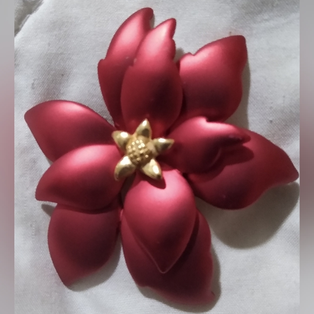 Tona Company Poinsettia Vintage Brooch